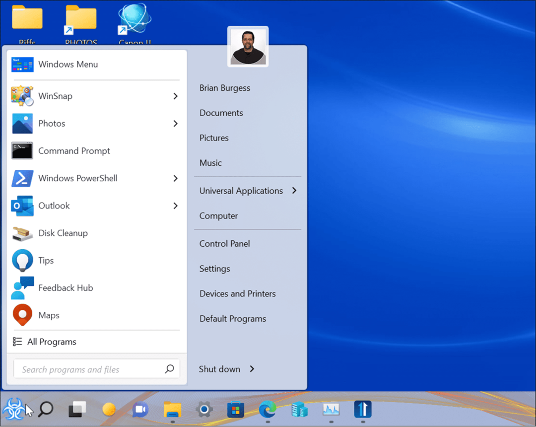 popraw menu startowe systemu Windows 11 i pasek zadań za pomocą startu 11