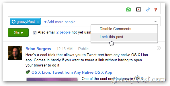 Google+: blokuj lub blokuj komentarze do swoich postów