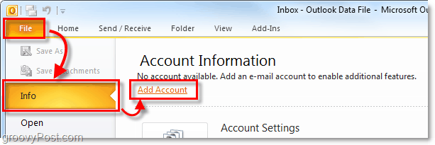 dodaj Gmaila do programu Outlook 2010