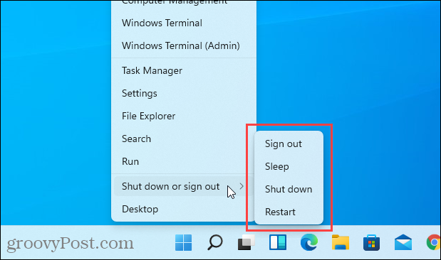 Brak opcji hibernacji w menu Windows + X w systemie Windows 11