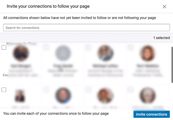 Zaproś osoby do obserwowania Twojej strony LinkedIn, krok 2.