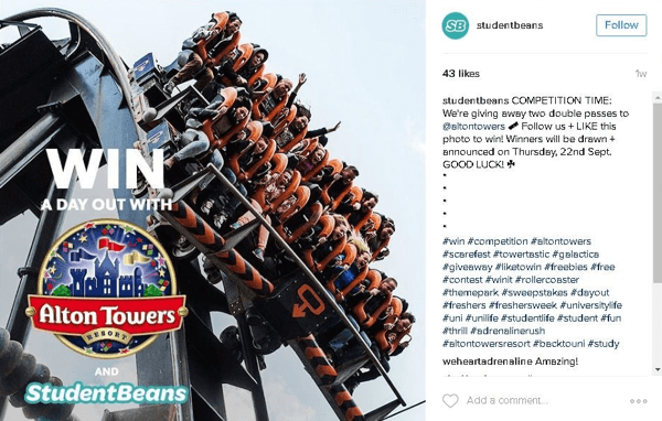 Używaj przyciągających wzrok obrazów w postach konkursowych na Instagramie.