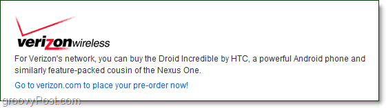 Verizon nie jest już zainteresowany Nexusem One, przeniósł się na Droid Incredible