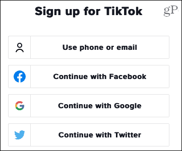 Zarejestruj się w TikTok w Internecie