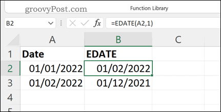 Dalsze przykłady formuły EDATE w programie Excel