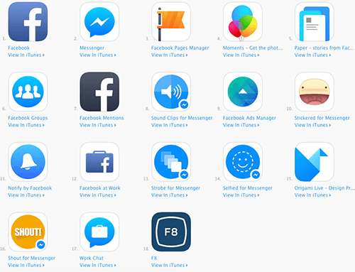 iTunes przechowuje opcje aplikacji Facebook