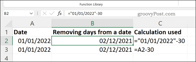 Usuwanie dni od daty w Excelu