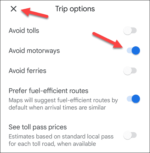 Unikaj autostrad i autostrad w Mapach Google na urządzeniach mobilnych