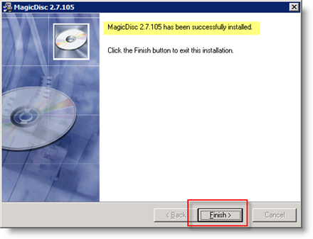 Zakończ instalację MagicISO w systemie Windows Server 2008