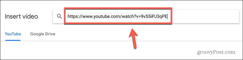 slajdy google wkleiły adres URL youtube