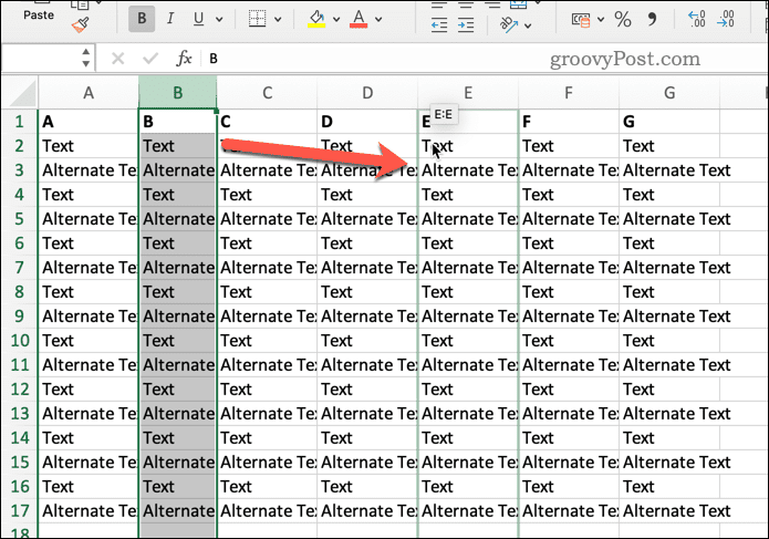 Przenoszenie kolumny w Excelu