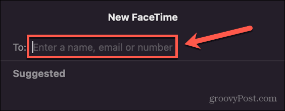 Facetime Mac wprowadź kontakt