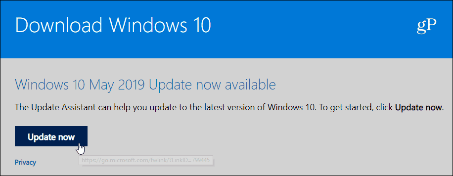 Aktualizacja systemu Windows 10 Aktualizacja 1903 maja 2019 r