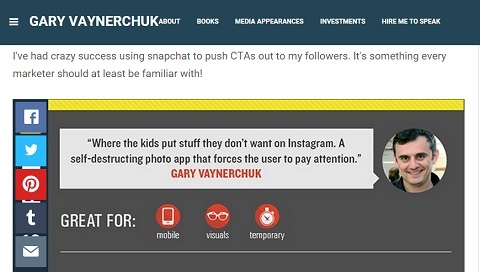 Gary Vanderchuk cytuje znaczenie Snapchata