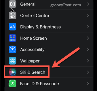 iPhone siri i menu wyszukiwania