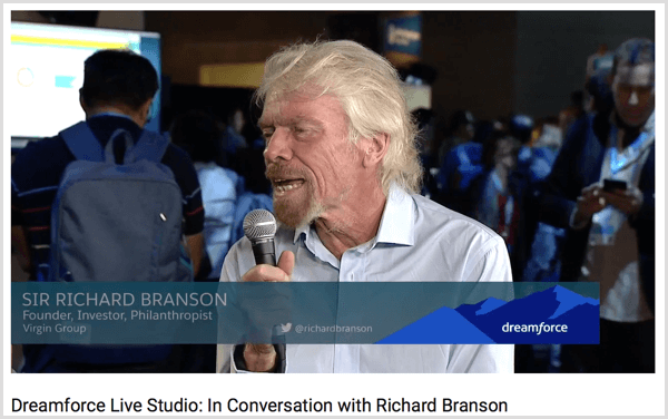 przykład wywiadu z Dreamforce Richardem Bransonem