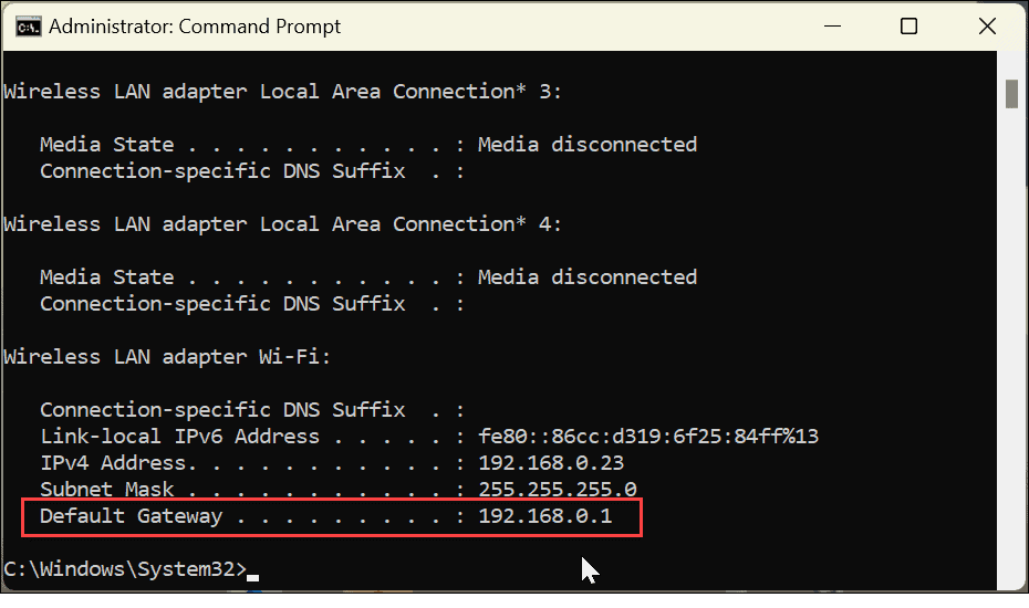 Znajdź swój adres IP routera w systemie Windows 11