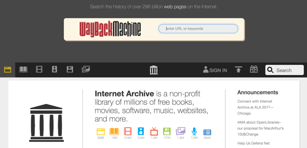 Witryny takie jak Way Back Machine mogą przechwytywać treści z serwisów społecznościowych indeksowanych przez wyszukiwarki.
