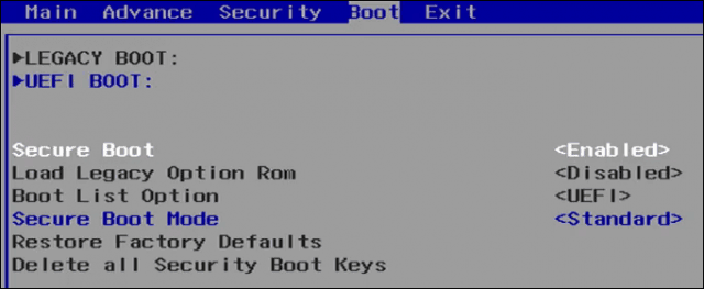 Oprogramowanie ransomware uefi secure boot bios