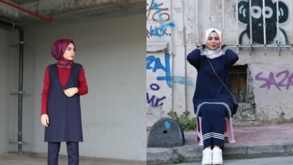 Granatowe ubrania w odzieży hidżabu