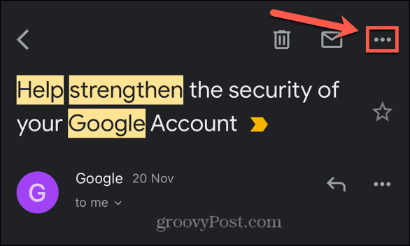 ikona trzech kropek Gmaila