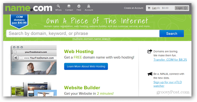 name.com przyspiesza rejestrację domen i hosting witryn