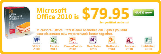 Zniżka studencka - Office 2010 Wersja edukacyjna / akademicka dostępna teraz