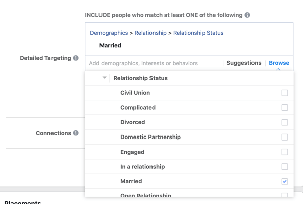 Opcje kierowania demograficznego dla wiodącej kampanii reklamowej na Facebooku.
