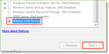 Zrzut ekranu - Windows Server 2008 Włącz funkcję usługi bezprzewodowej sieci LAN