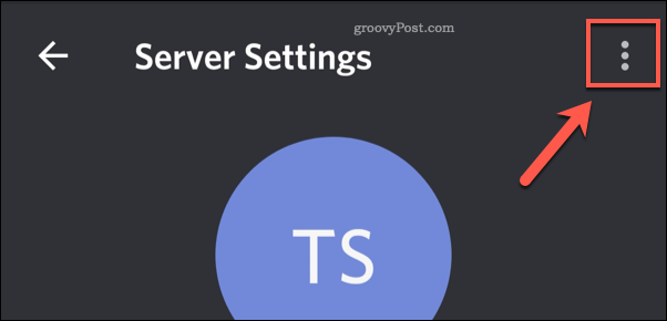 Discord Server settings Ikona menu z trzema kropkami