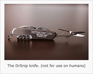 To jest zrzut ekranu noża kieszonkowego DrSnip. Jay Baer mówi, że nóż jest przykładem wyzwalacza rozmowy.