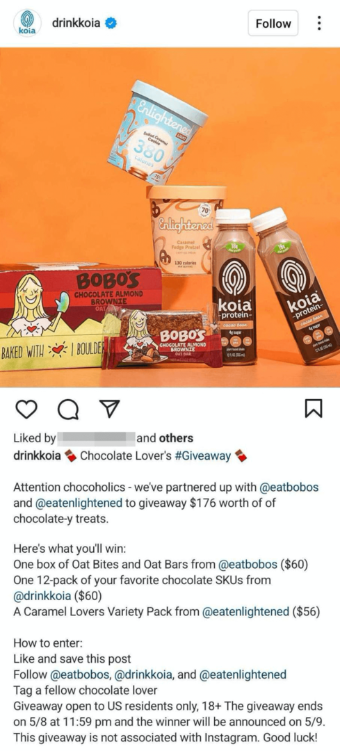 obraz posta biznesowego na Instagramie z prezentami pod wspólną marką
