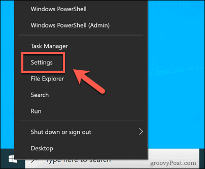 Otwieranie menu Ustawienia systemu Windows