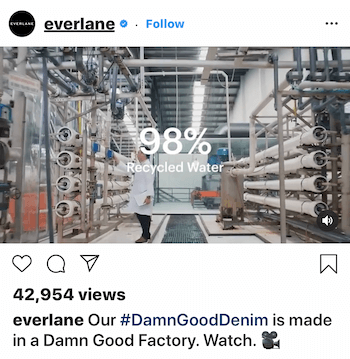 Post wideo na Instagramie dla Everlane