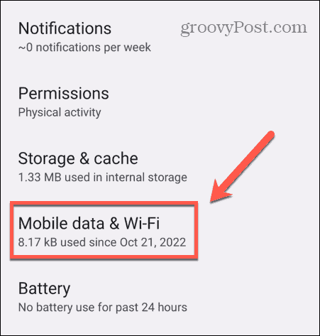 mobilne dane Androida