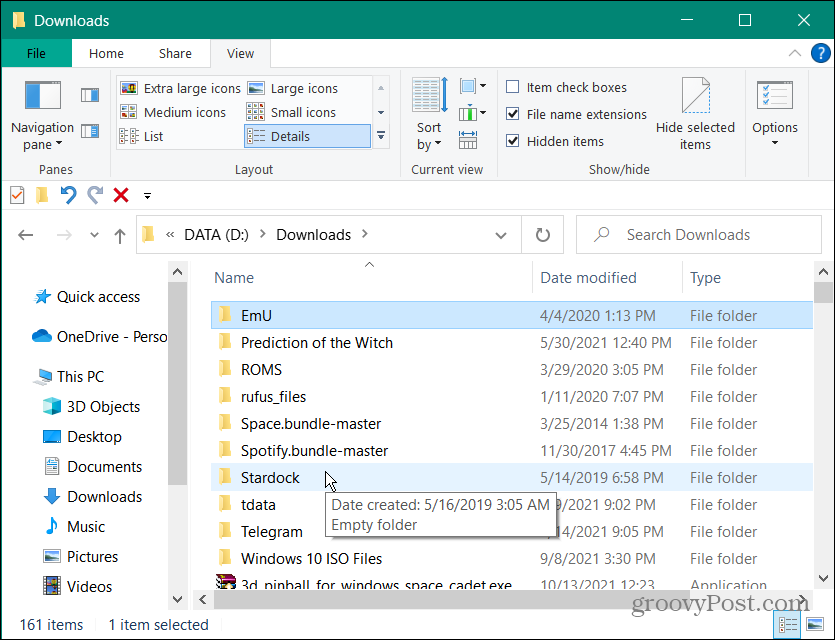 Folder pobierania Windows 10