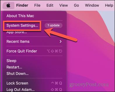 ustawienia systemu Mac