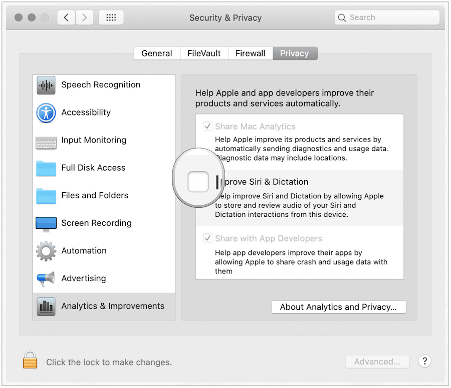 Siri Opt-Out na Macu