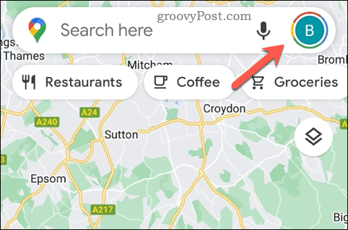 Otwórz ikonę profilu Map Google
