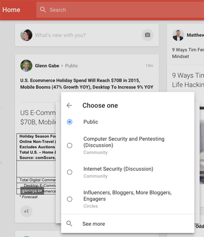 Nowa widoczność prywatności w Google Plus