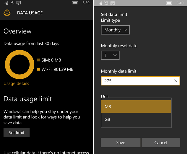 Jak zarządzać wykorzystaniem danych mobilnych w systemie Windows Phone