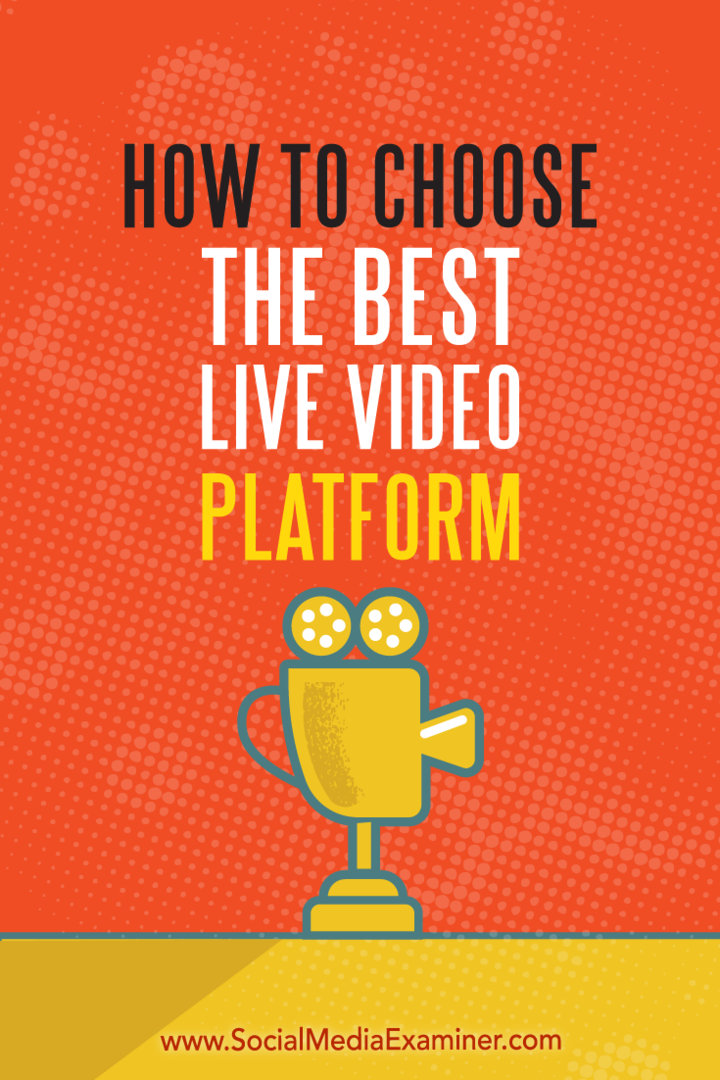 Jak wybrać najlepszą platformę wideo na żywo: Social Media Examiner