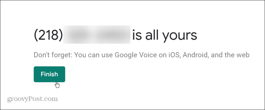 Twój numer Google Voice