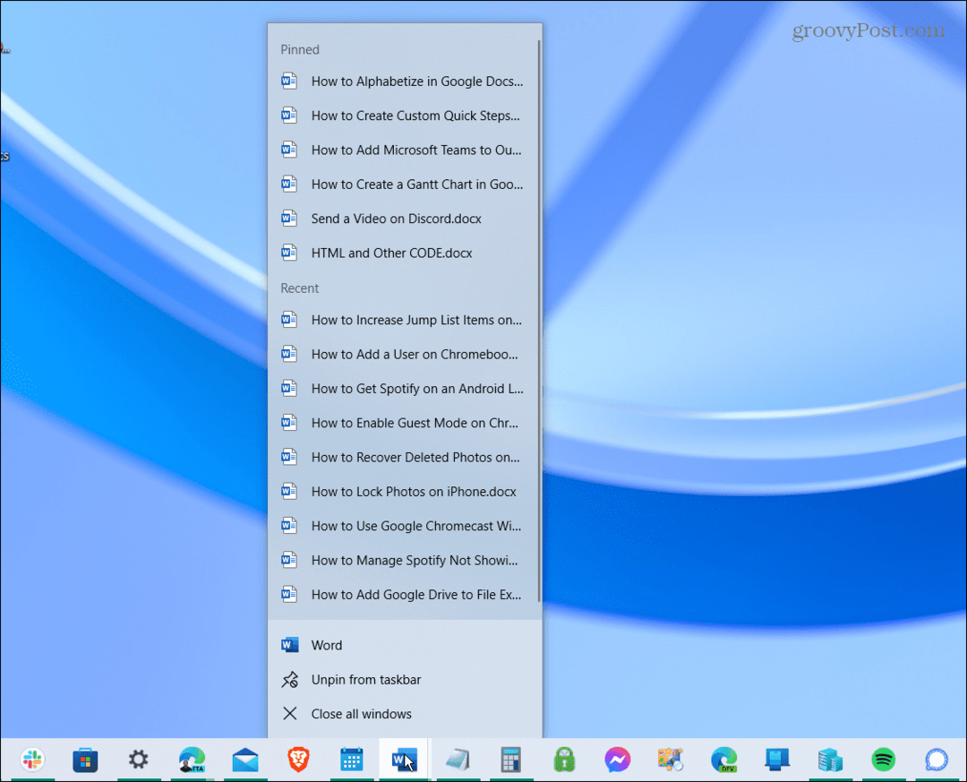 Zwiększ liczbę elementów listy szybkiego dostępu w systemie Windows 