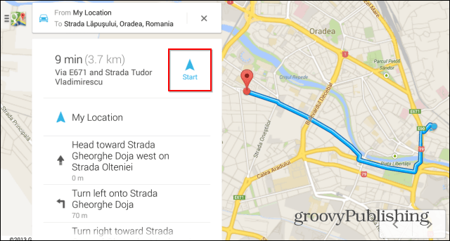 Szybki start Przypinka nawigacyjna w Mapach Google