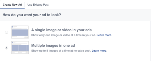 funkcja obrazu reklamy na Facebooku