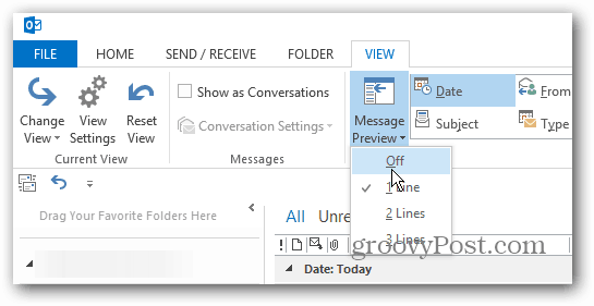 Jak dostosować podgląd wiadomości w programie Outlook 2013