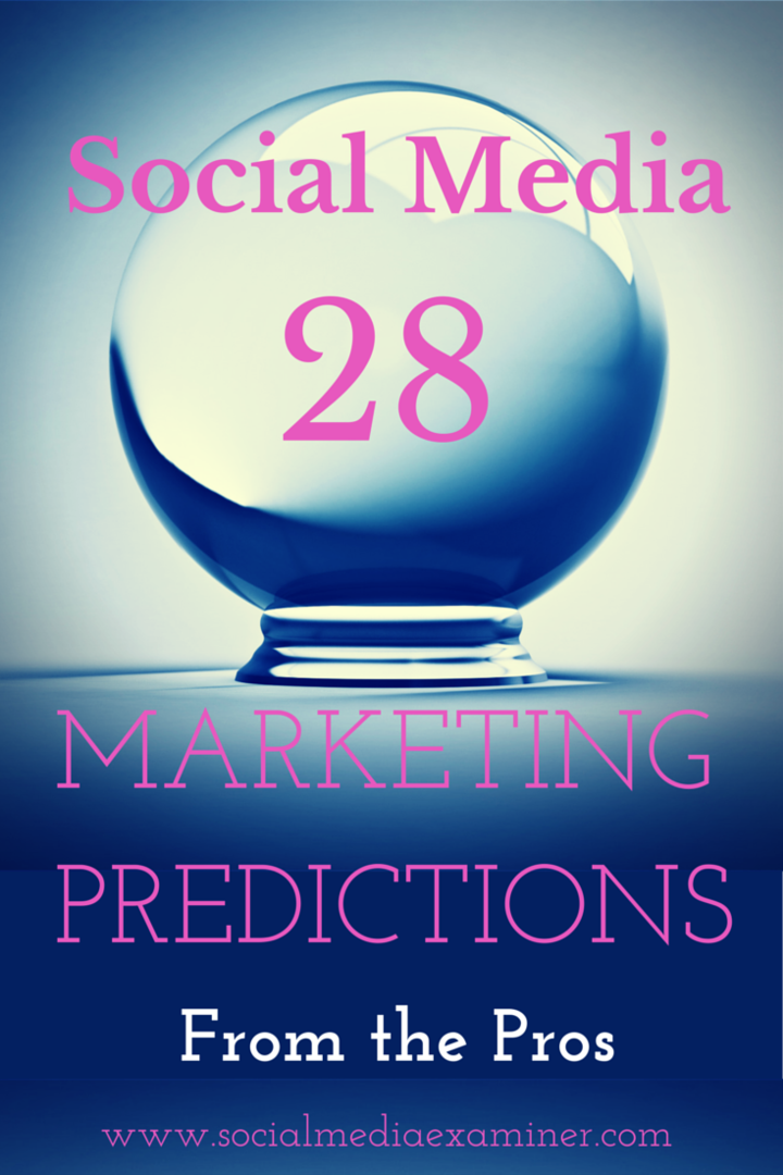 28 Prognozy dotyczące marketingu w mediach społecznościowych na 2015 rok od profesjonalistów: ekspert ds. Mediów społecznościowych