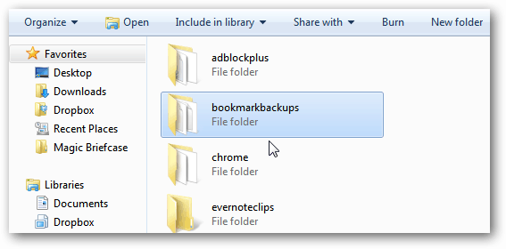 folder zakładek