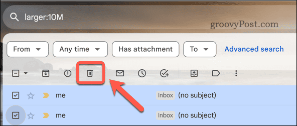 Usuwanie e-maili Gmaila z wyników wyszukiwania